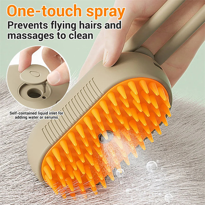 SteamyPaws 3-in-1 Pet Grooming & Massage Brush