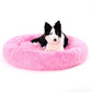 Fluffy Donut Pet Bed – Calming Plush & Washable Cushion