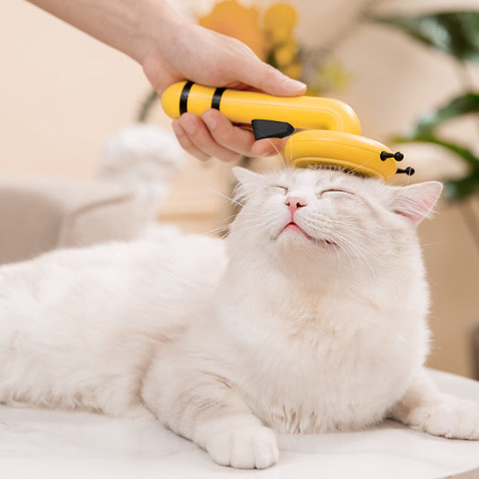 Little Bee Pet Hair Removal Brush – One-Button Cleaning Grooming Tool