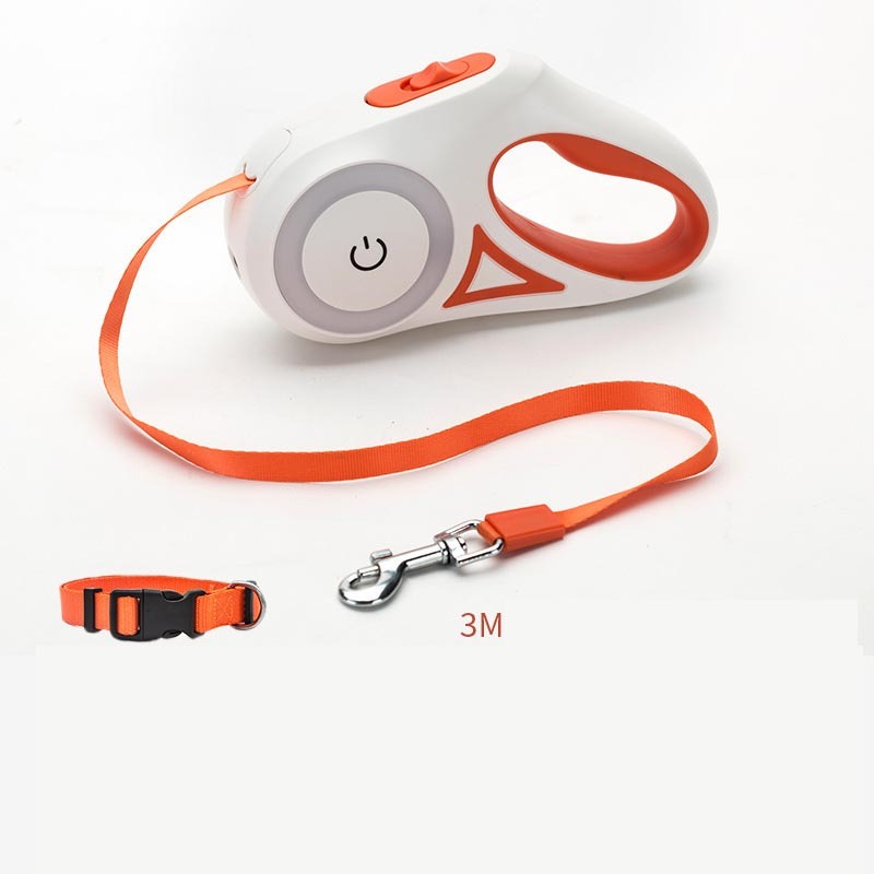 Dog Leash with LED Spotlight & Retractable Design