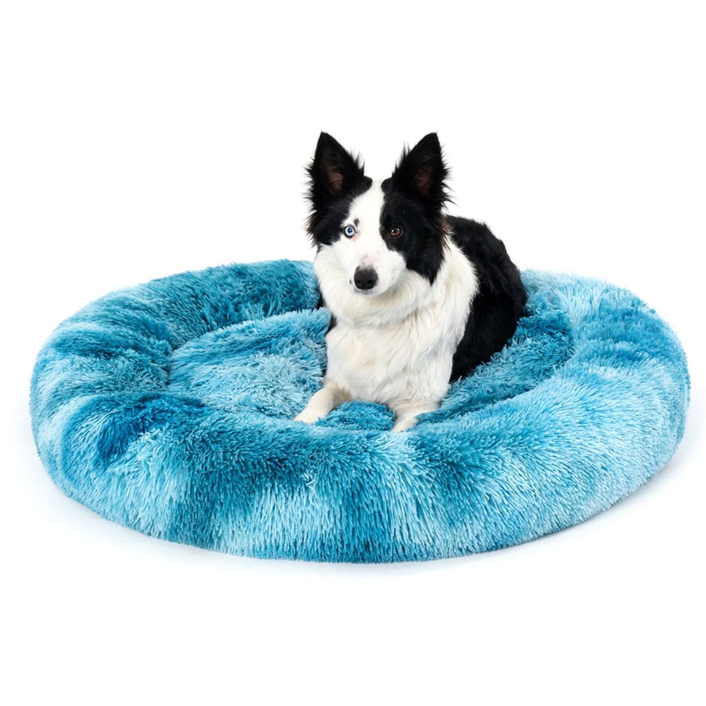 Fluffy Donut Pet Bed – Calming Plush & Washable Cushion